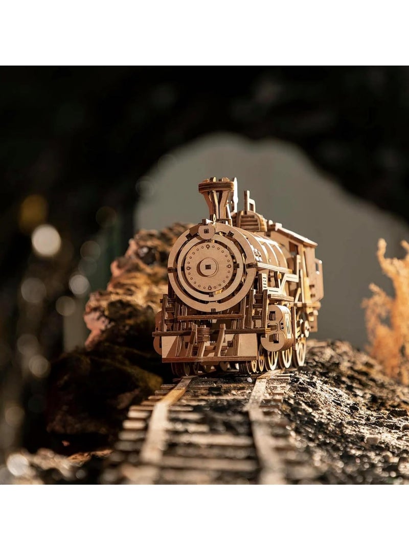 ROKR Locomotive Mechanical Gears LK701,3D Wooden Puzzles for Adults/Teens, Creative Home Decor, Unique Gift for Craft Hobby Adults/Teens