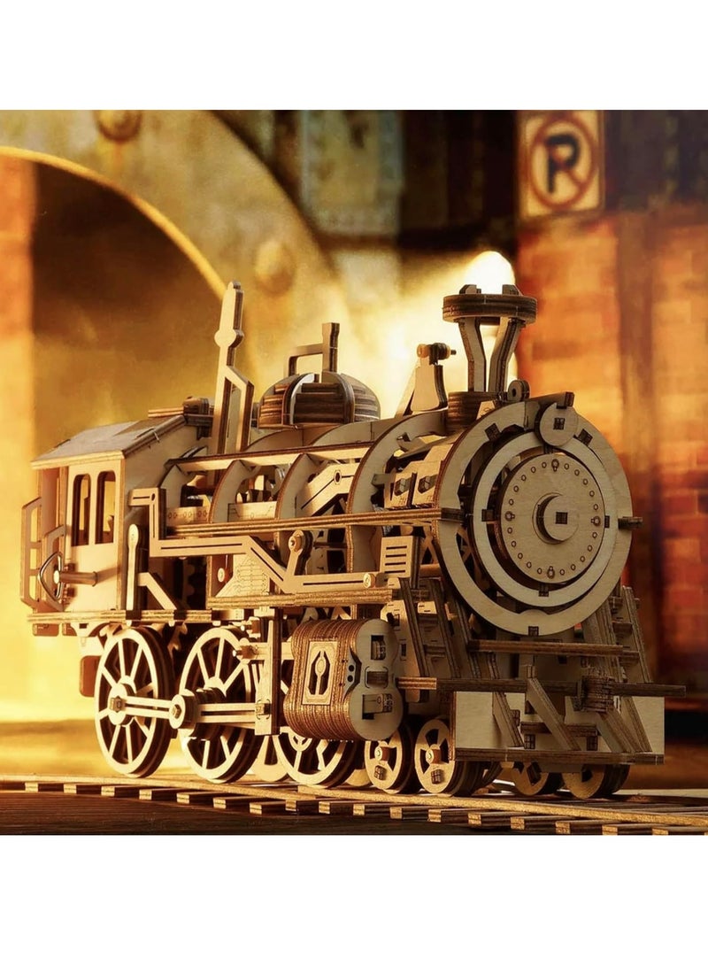 ROKR Locomotive Mechanical Gears LK701,3D Wooden Puzzles for Adults/Teens, Creative Home Decor, Unique Gift for Craft Hobby Adults/Teens