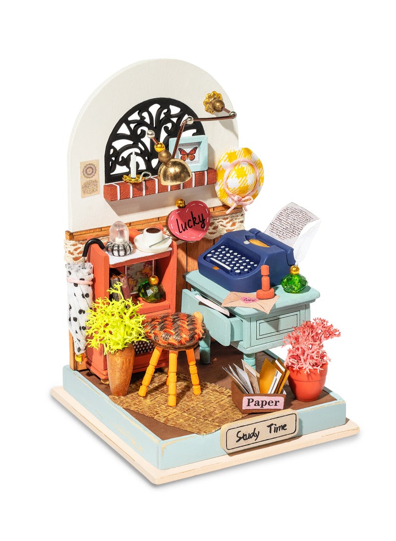 Rolife Record Mood Study DIY Miniature House DS017, DIY 3D Puzzles for Adults/Teens, Unique Gift for Craft Hobby and Creative Home Decor