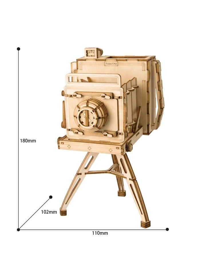 Rolife CAMERA 3D Wooden Puzzle TG403, 3D Wooden Puzzles for Adults/Teens, Creative Home Decor, Unique Gift for Craft Hobby Adults/Teens