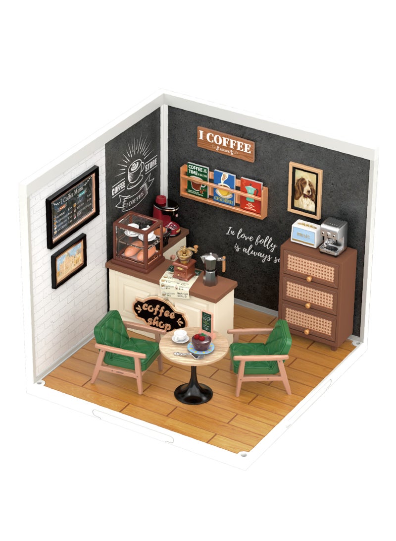 Rolife Super Creator Daily Inspiration Cafe Plastic DIY Miniature House Kit DW001,DIY 3D Puzzles for Adults/Teens, Creative Home Decor, Unique Gift for Craft Hobby Adults/Teens