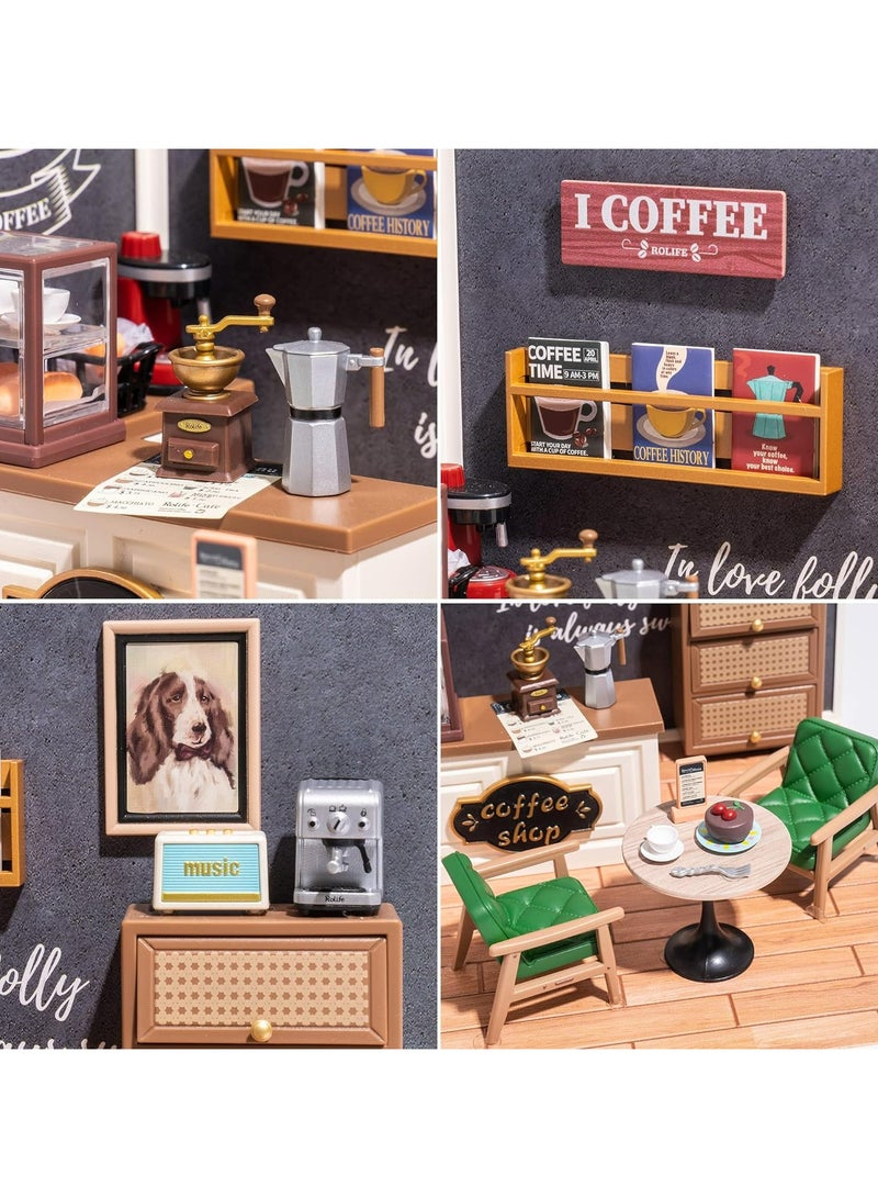 Rolife Super Creator Daily Inspiration Cafe Plastic DIY Miniature House Kit DW001,DIY 3D Puzzles for Adults/Teens, Creative Home Decor, Unique Gift for Craft Hobby Adults/Teens