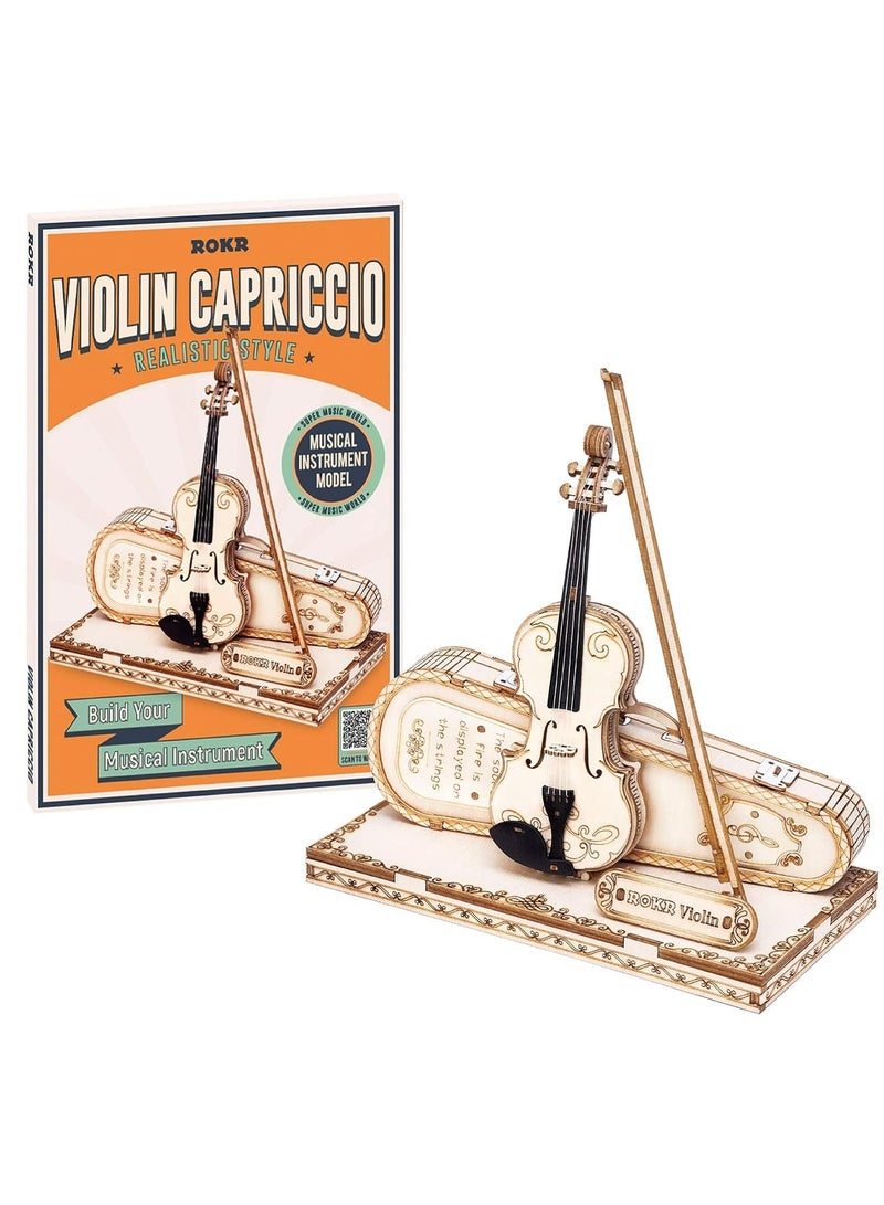 ROKR Violin Capriccio Model 3D Wooden Puzzle TG604K,3D Wooden Puzzles for Adults/Teens, Creative Home Decor, Unique Gift for Craft Hobby Adults/Teens