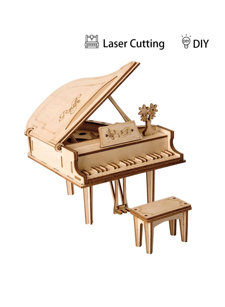 Rolife Grand Piano 3D Wooden Puzzle TG402, 3D Wooden Puzzles for Adults/Teens, Creative Home Decor, Unique Gift for Craft Hobby Adults/Teens