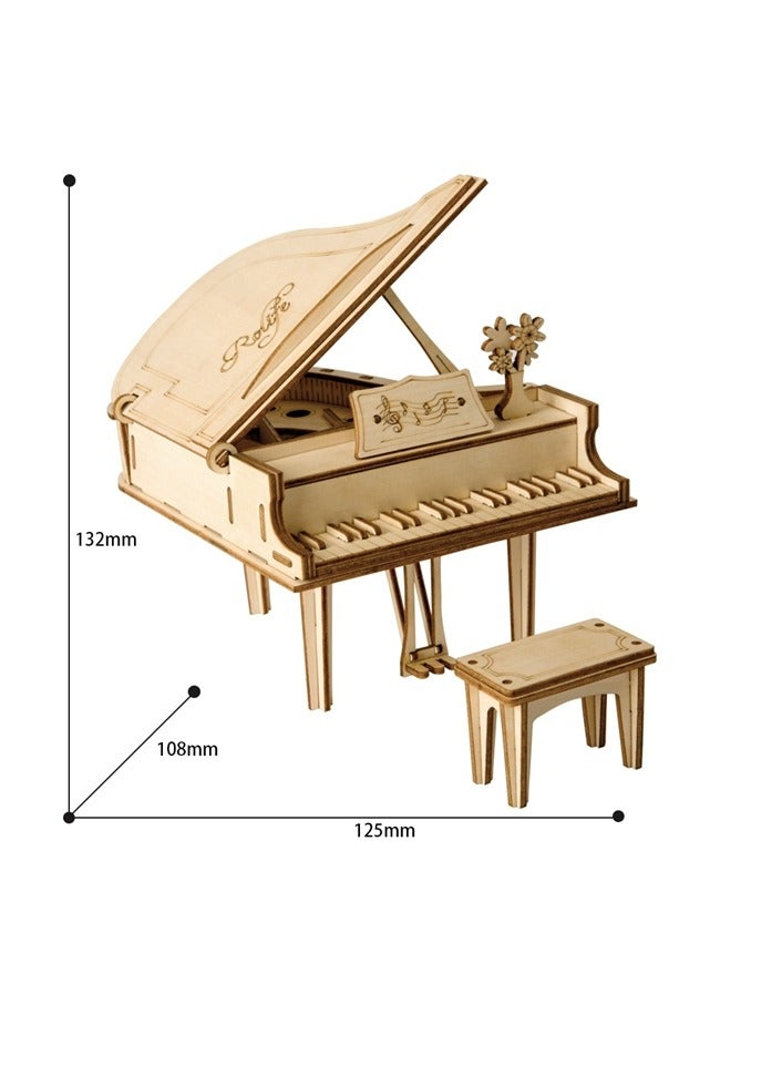 Rolife Grand Piano 3D Wooden Puzzle TG402, 3D Wooden Puzzles for Adults/Teens, Creative Home Decor, Unique Gift for Craft Hobby Adults/Teens