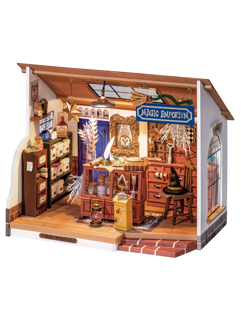 Rolife Kiki's Magic Emporium DIY Miniature House Kit DG155, 3D Wooden Puzzles for Adults/Teens, Creative Home Decor, Unique Gift for Craft Hobby Adults/Teens