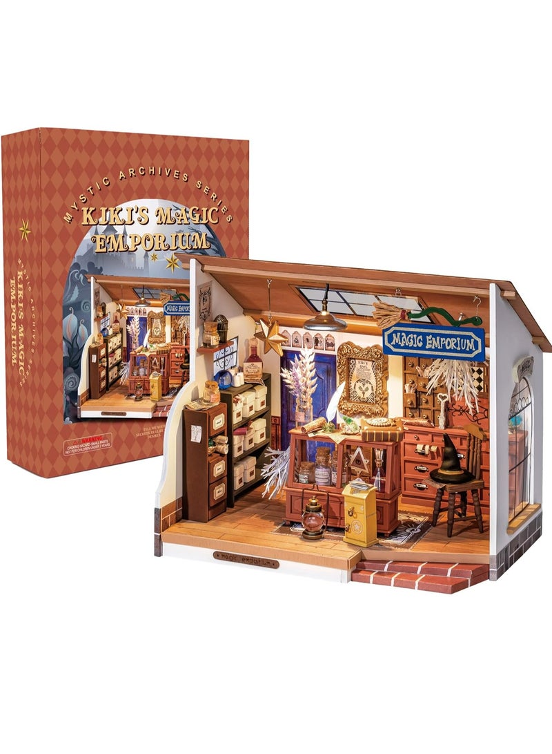 Rolife Kiki's Magic Emporium DIY Miniature House Kit DG155, 3D Wooden Puzzles for Adults/Teens, Creative Home Decor, Unique Gift for Craft Hobby Adults/Teens