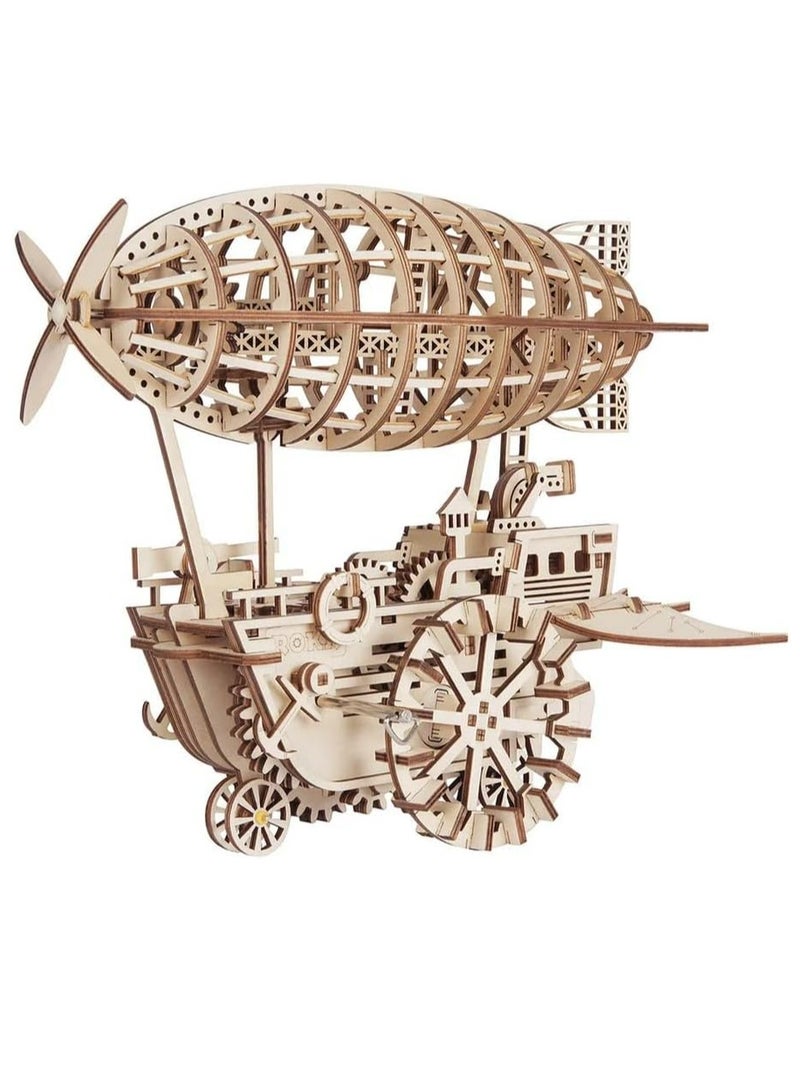 ROKR Air Vehicle Mechanical Airship 3D Wooden Puzzle LK702,3D Wooden Puzzles for Adults/Teens, Creative Home Decor, Unique Gift for Craft Hobby Adults/Teens