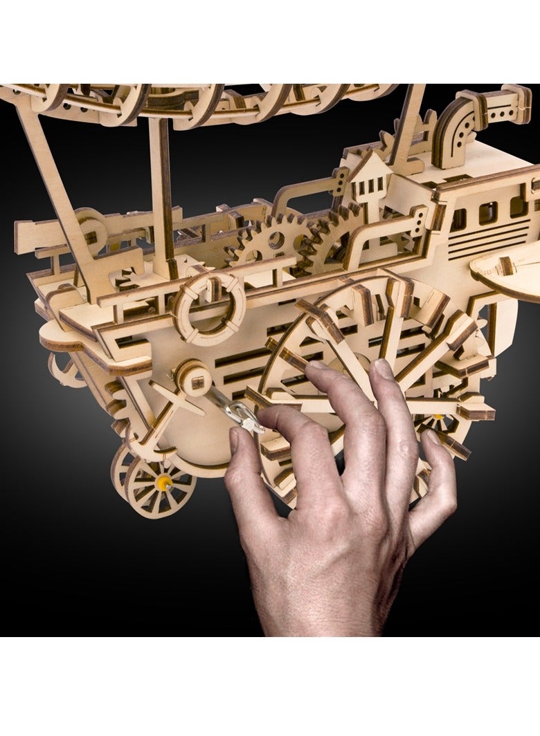 ROKR Air Vehicle Mechanical Airship 3D Wooden Puzzle LK702,3D Wooden Puzzles for Adults/Teens, Creative Home Decor, Unique Gift for Craft Hobby Adults/Teens