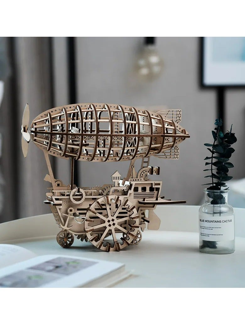 ROKR Air Vehicle Mechanical Airship 3D Wooden Puzzle LK702,3D Wooden Puzzles for Adults/Teens, Creative Home Decor, Unique Gift for Craft Hobby Adults/Teens