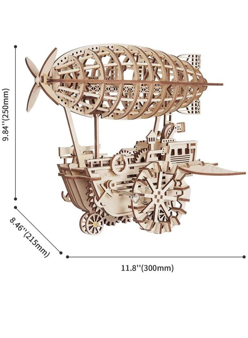 ROKR Air Vehicle Mechanical Airship 3D Wooden Puzzle LK702,3D Wooden Puzzles for Adults/Teens, Creative Home Decor, Unique Gift for Craft Hobby Adults/Teens