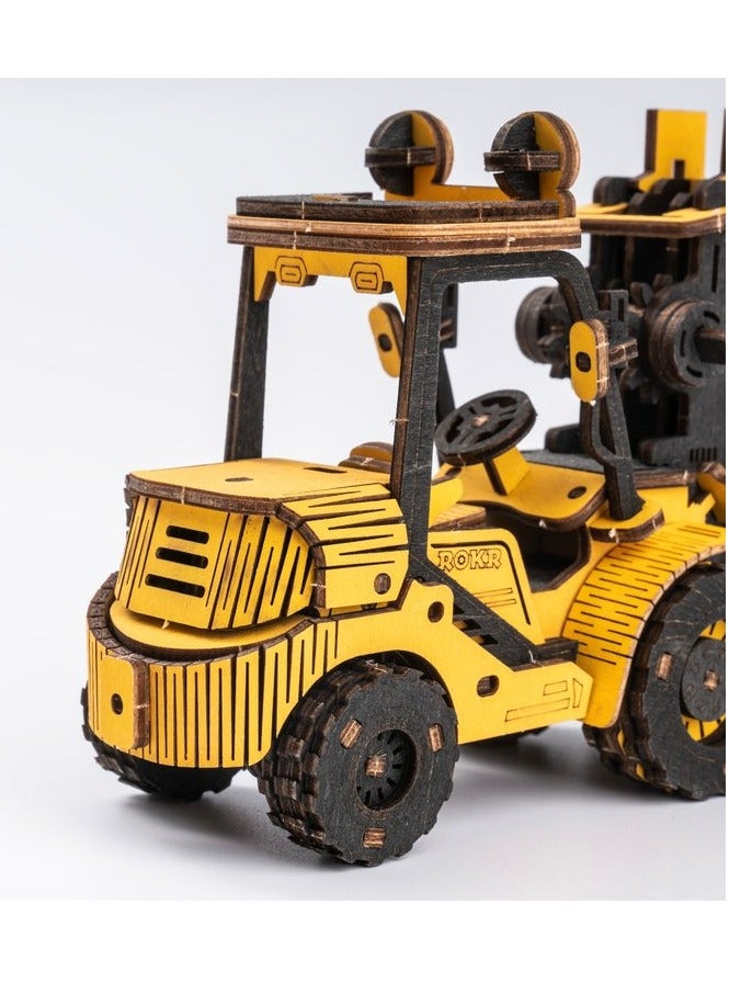 ROKR Forklift Engineering Vehicle 3D Wooden Puzzle TG413K, 3D Wooden Puzzles for Adults/Teens, Creative Home Decor, Unique Gift for Craft Hobby Adults/Teens