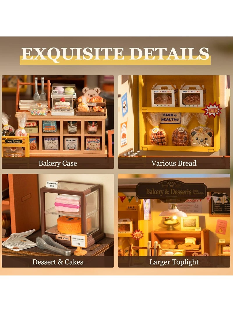 Rolife Becka's Baking House DIY Miniature House Kit DG161, Assembly Brain Teaser 3D Wooden Puzzle for Adults and Teens DIY Build Model Crafts Kits, Unique Gifts and Home Decor