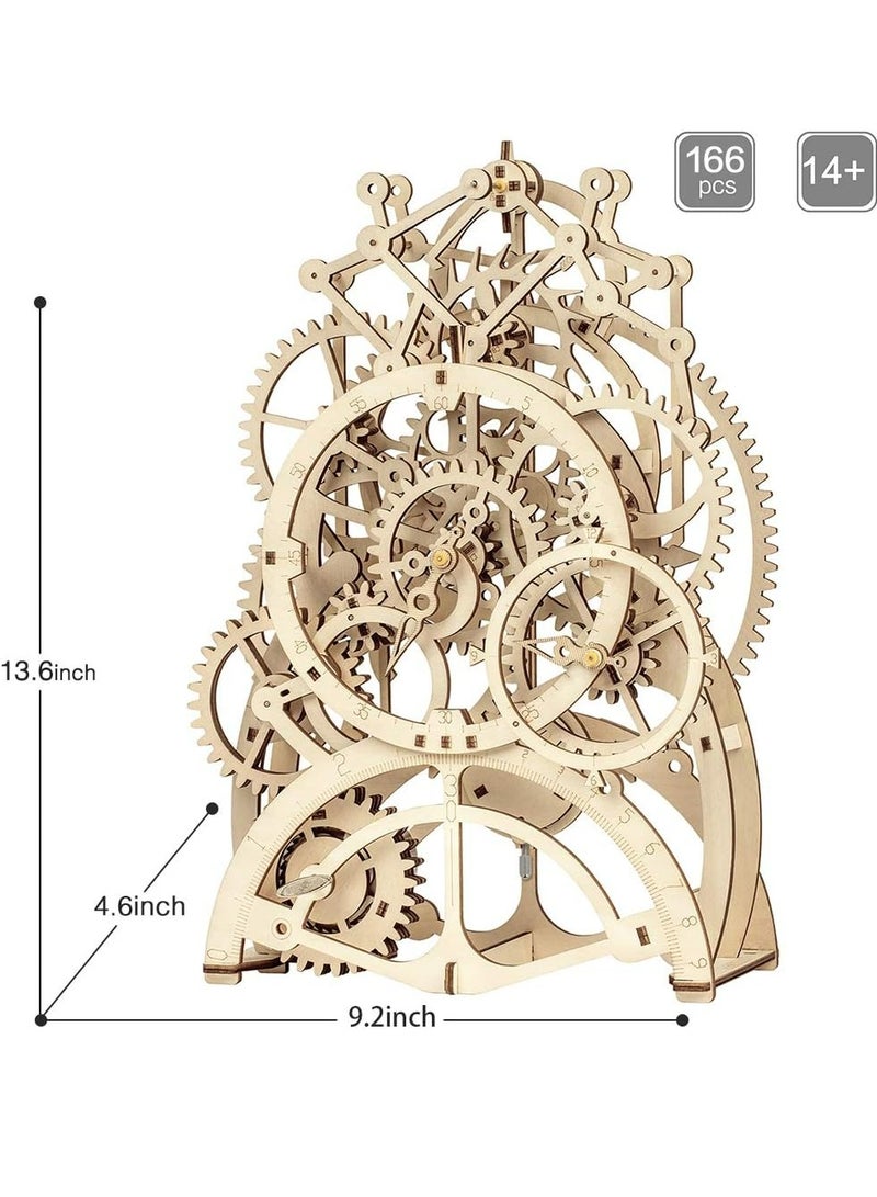 ROKR Pendulum Clock Mechanical Gears LK501,3D Wooden Puzzles for Adults/Teens, Creative Home Decor, Unique Gift for Craft Hobby Adults/Teens