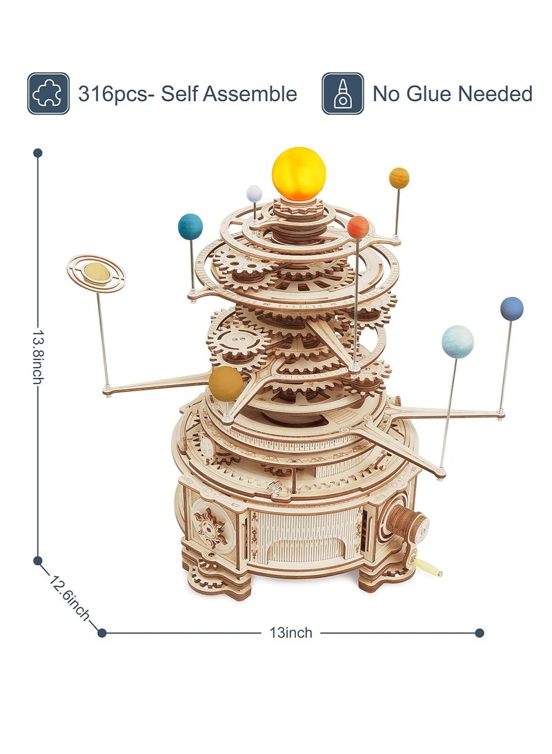 ROKR Mechanical Orrery ST001,3D Wooden Puzzles for Adults/Teens, Creative Home Decor, Unique Gift for Craft Hobby Adults/Teens