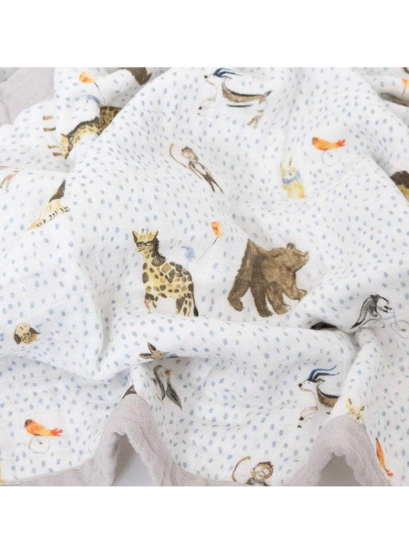 Cotton Muslin Hooded Infant Towel Party Animals