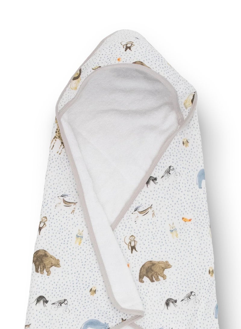 Cotton Muslin Hooded Infant Towel Party Animals