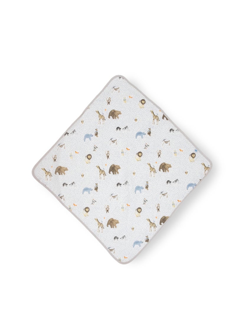 Cotton Muslin Hooded Infant Towel Party Animals