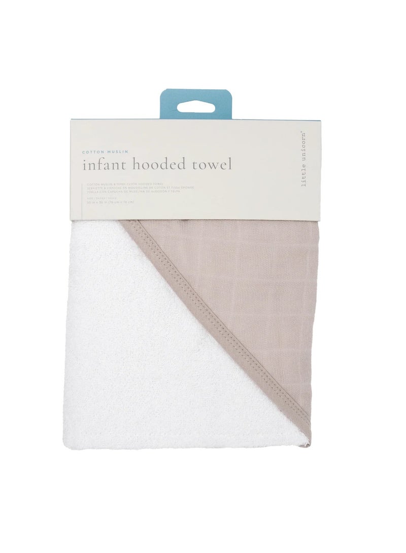 Cotton Muslin Hooded Infant Towel Porpoise