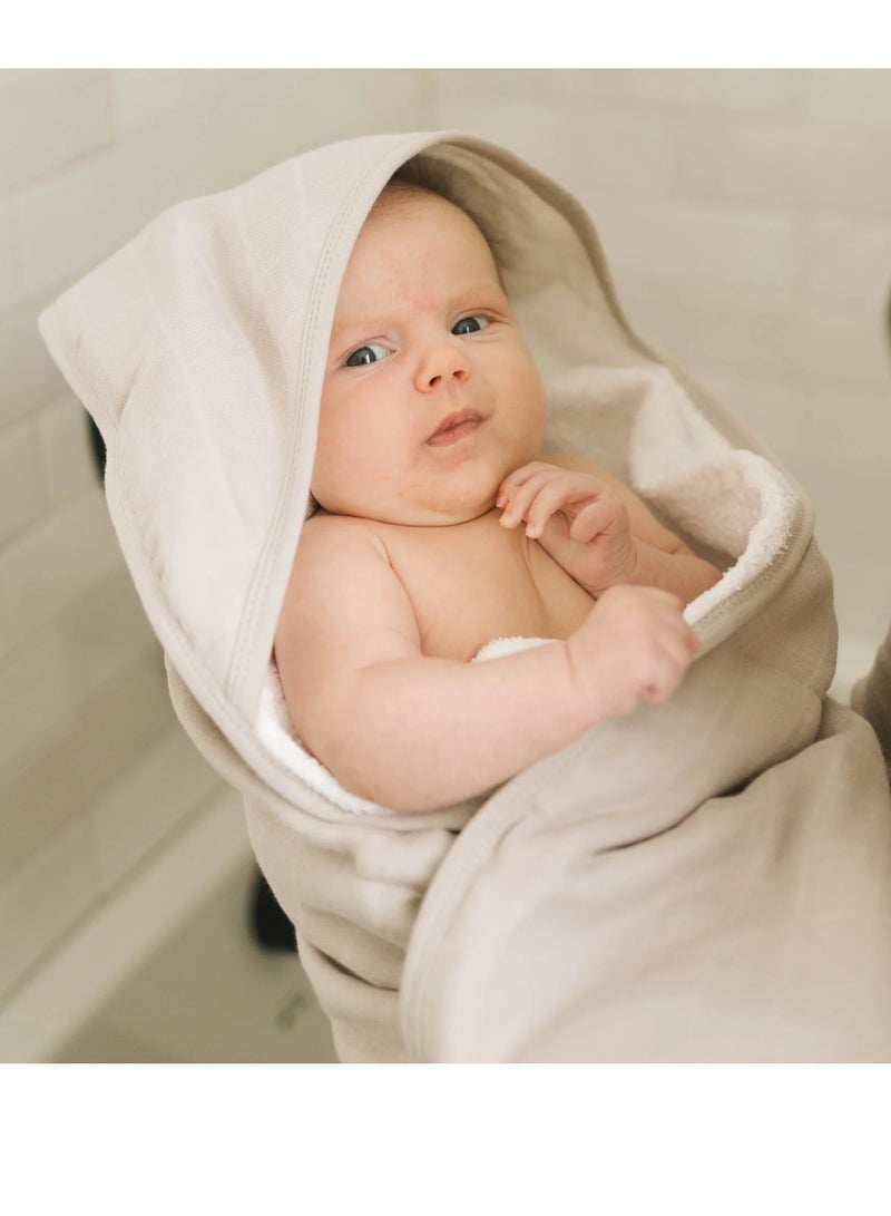 Cotton Muslin Hooded Infant Towel Porpoise