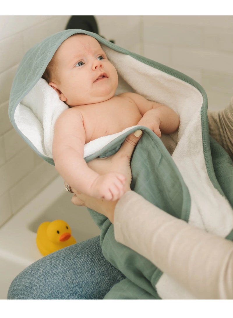 Cotton Muslin Hooded Infant Towel Sea