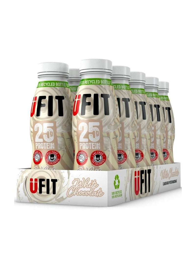 UFIT High Protein RTD Shake, No Added Sugar, Low Fat, White Chocolate Flavour Ready to Drink, 10 x 330 ml