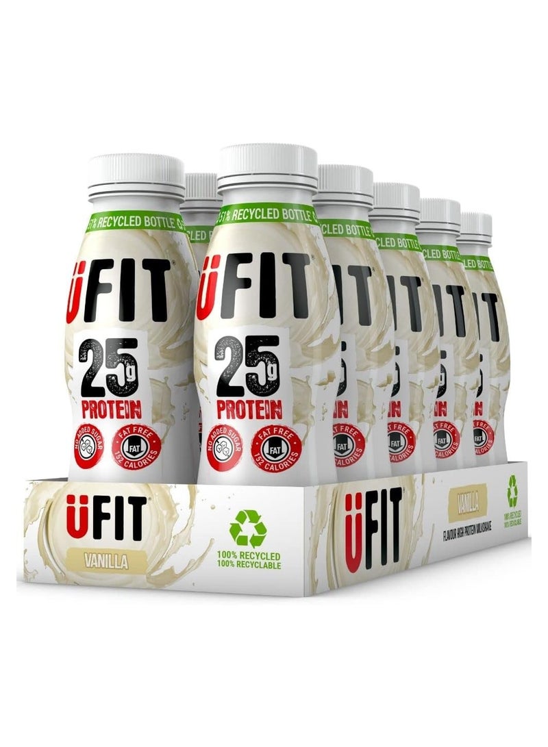UFIT High Protein RTD Shake, No Added Sugar, Low Fat, Vanilla Flavour Ready to Drink, 10 x 330 ml