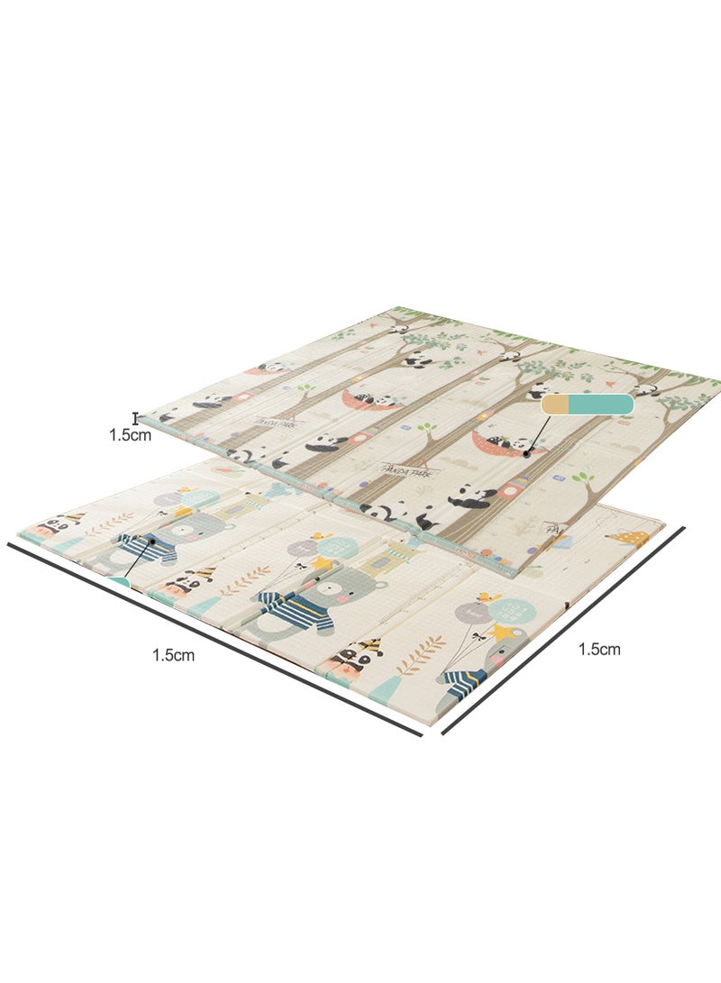 Double-Sided Cartoon Folding Crawling Mat Living Room Home Thickening Moisture Barrier Floor Mat Baby Crawling Mat