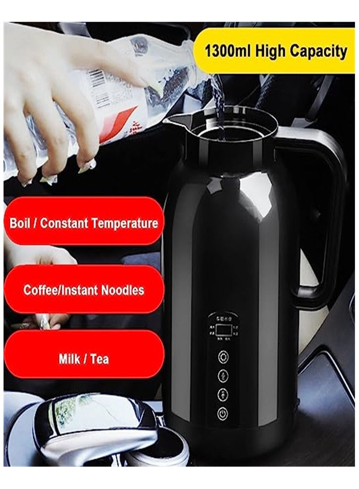 Car Water Heater Kettle Heat-Resisting Car Kettle Water Boiler 1150ml 12V/24V Heating Cup For Car Strong Sealing Touch Screen