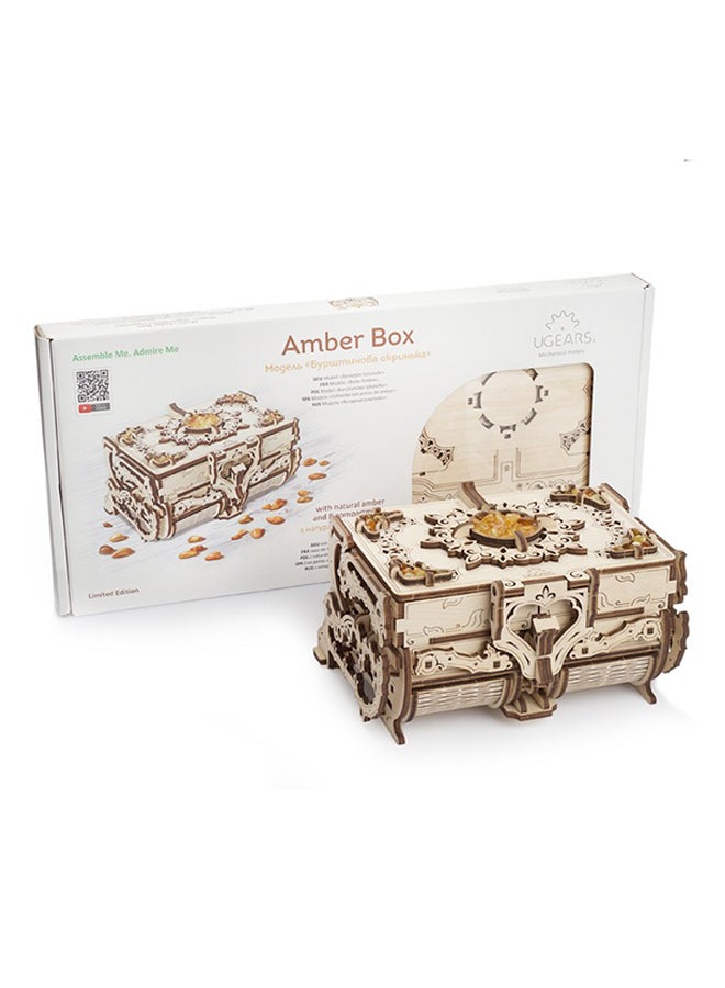 189-Piece 3D Wooden Puzzle, The Amber Box - Camel Brown 37.8x3.2x17cm