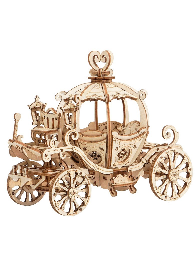 Rolife Pumpkin Carriage 3D Wooden Puzzle TG302, DIY 3D Puzzles for Adults/Teens, Unique Gift for Craft Hobby and Creative Home Decor