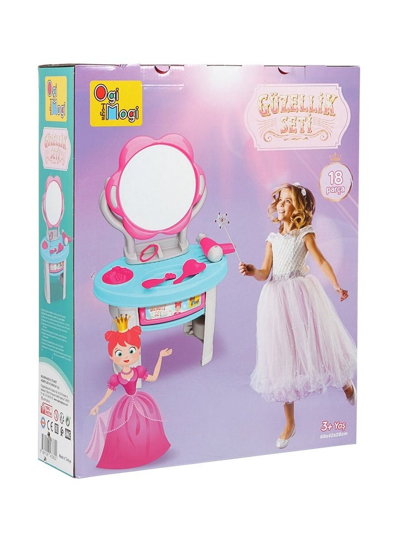 Ogi Mogi 18 Pieces Hair Styling and Makeup Beauty Set for Kids and Toddlers