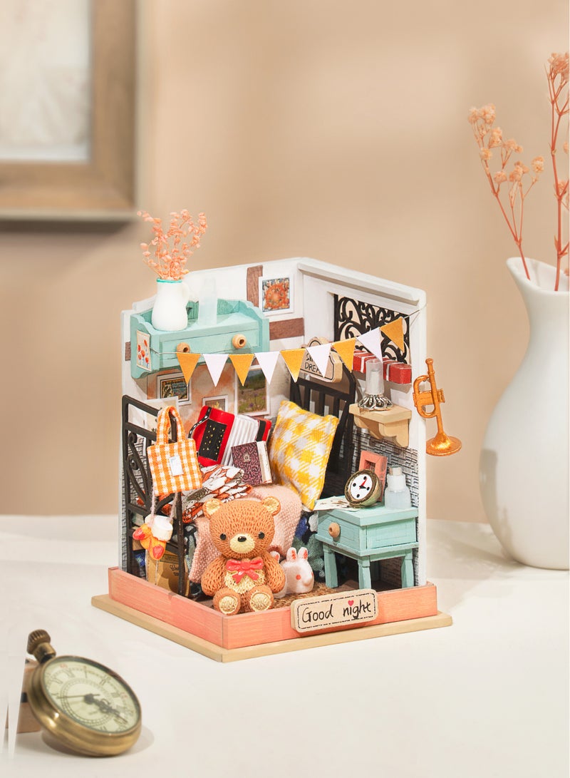 Rolife Sweet Dream Bedroom Miniature Dollhouse Kit DS016, DIY 3D Puzzles for Adults/Teens, Unique Gift for Craft Hobby and Creative Home Decor