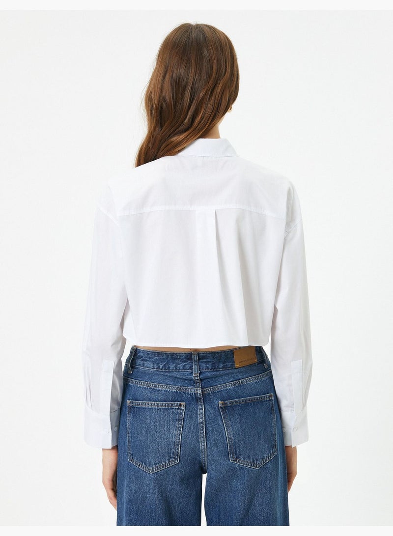 Pocket Detail Crop Shirt