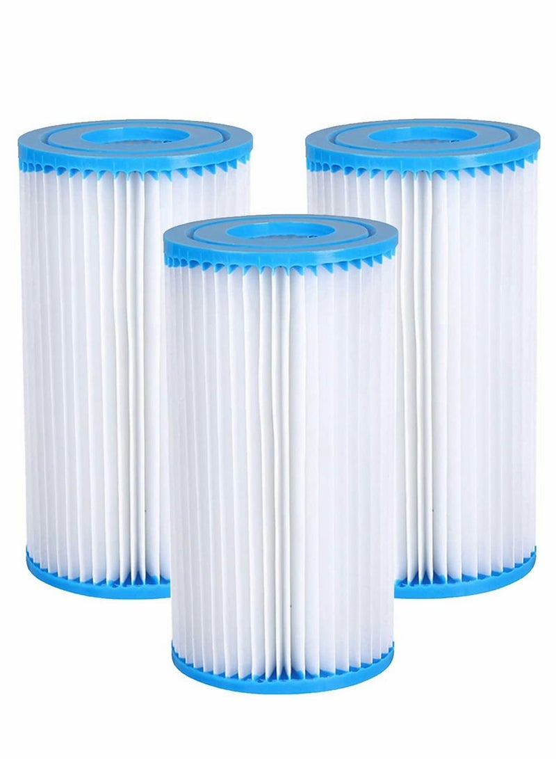 Type A or C Filter Cartridge for Intex 59900E and 29000E Pump, Bestway III Element Pool Spa Easy Set Filters, Washable Filters (3 PCS)