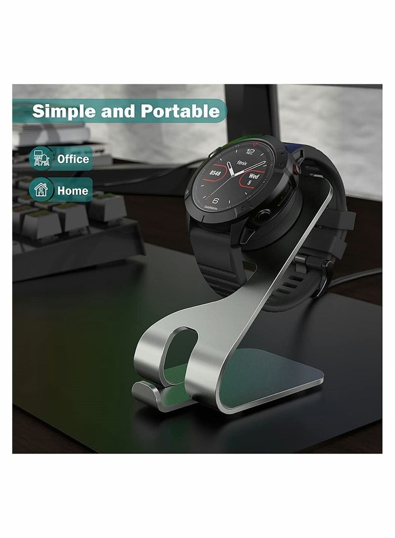 Charger Stand Compatible with for Garmin Fenix 7 7S 7X 6 6S 6X Pro 5 5S 5X Plus, Epix 2, for Vivomove 3S, Venu 2 Sq, Approach S10 S60, Replacement Aluminum Charging Stand Dock Station Base Accessories