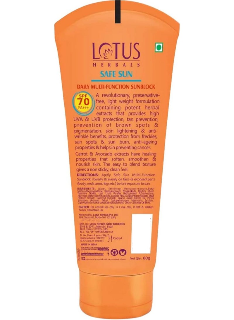 Safe Sun Daily Multi-Function Sunblock Spf 70 PA+