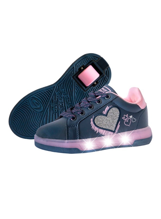 Shoes with Wheels and Led Lights for Kids Purple Pink 2195690
