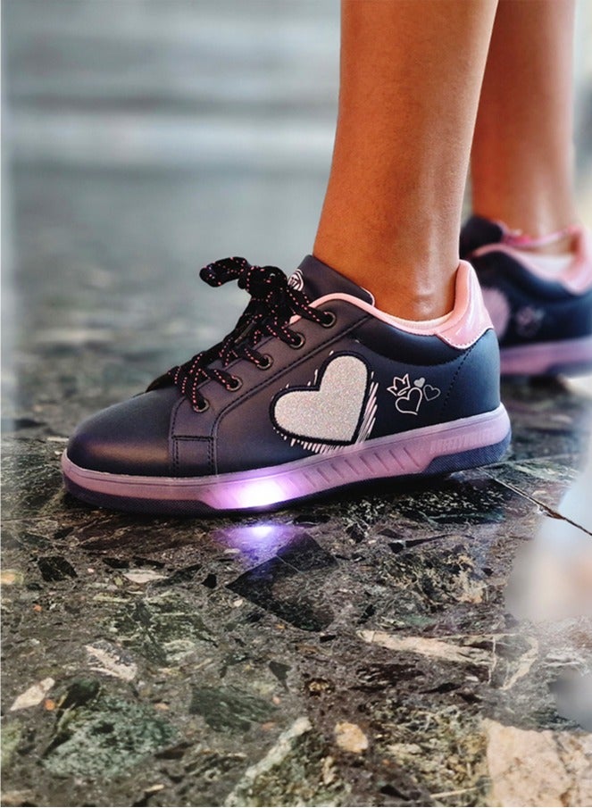 Shoes with Wheels and Led Lights for Kids Purple Pink 2195690