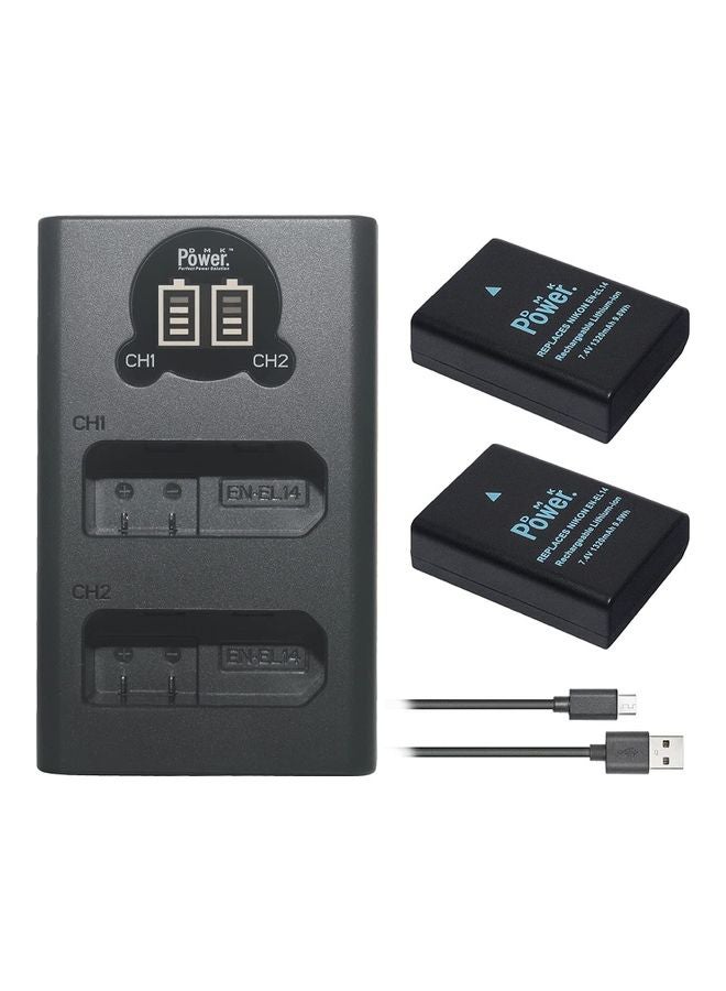 1320.0 mAh 2-Piece LCD Battery Charger Black