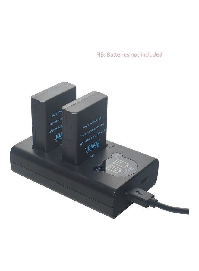 1320.0 mAh 2-Piece LCD Battery Charger Black