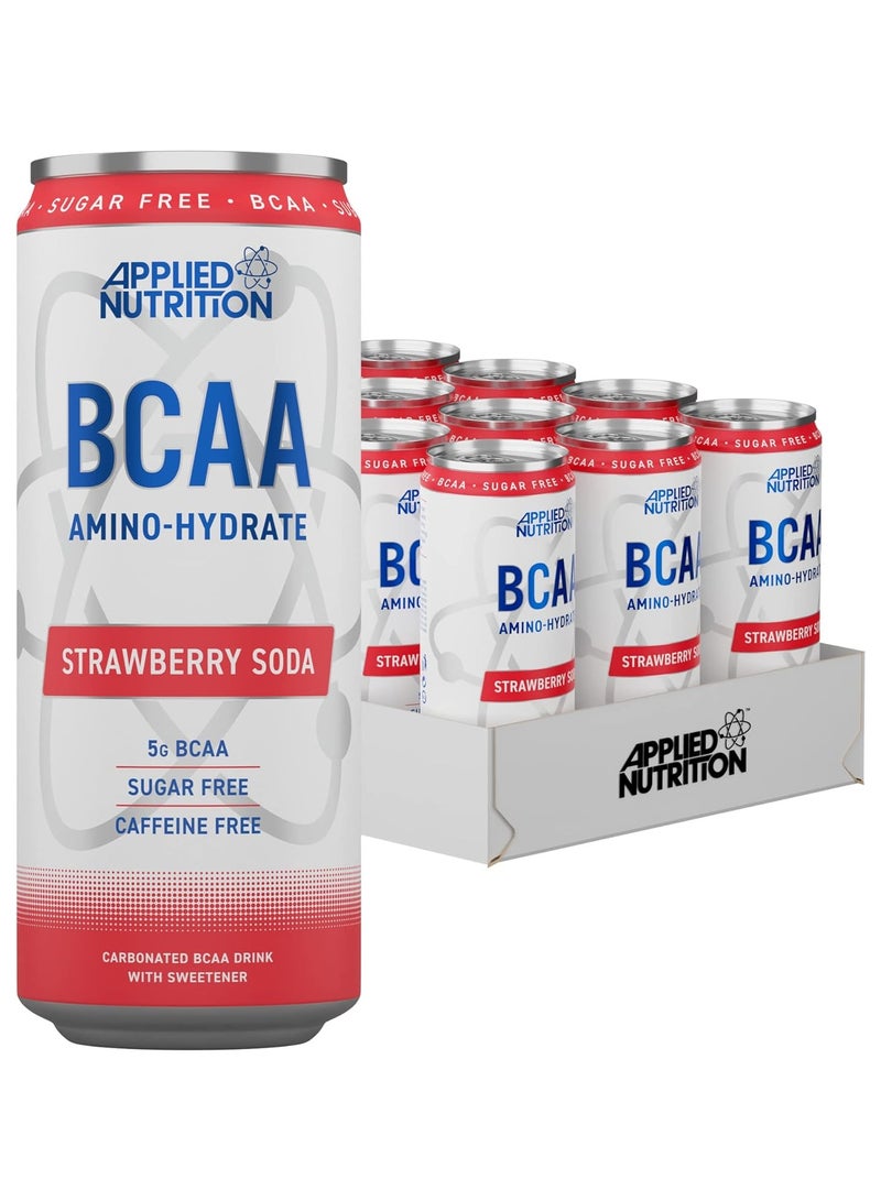 BCAA Amino Hydrate Energy Drink Strawberry Soda Flavor 330ml Pack of 12