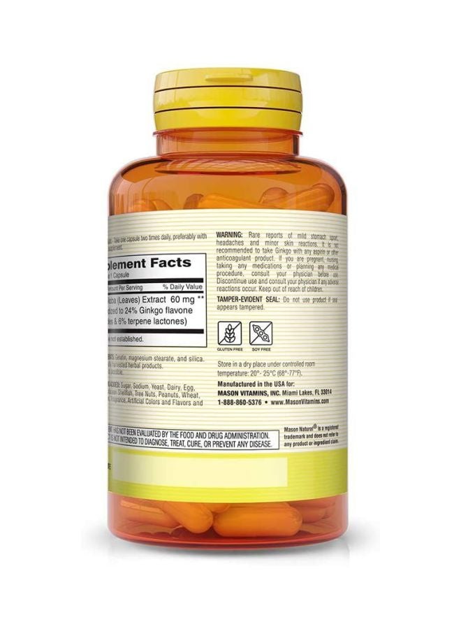 Ginkgo Biloba Dietary Supplement - 60 Capsules