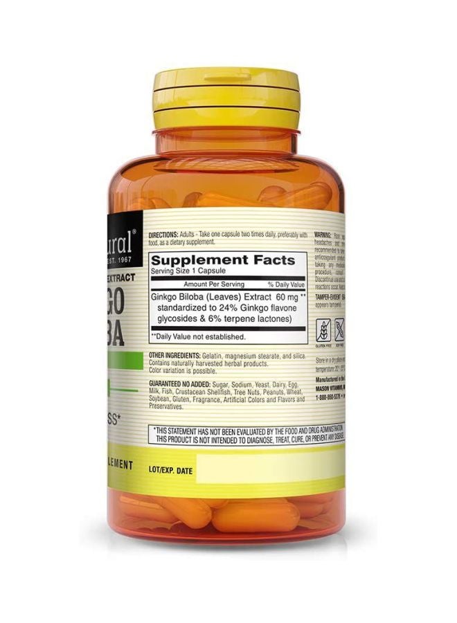 Ginkgo Biloba Dietary Supplement - 60 Capsules