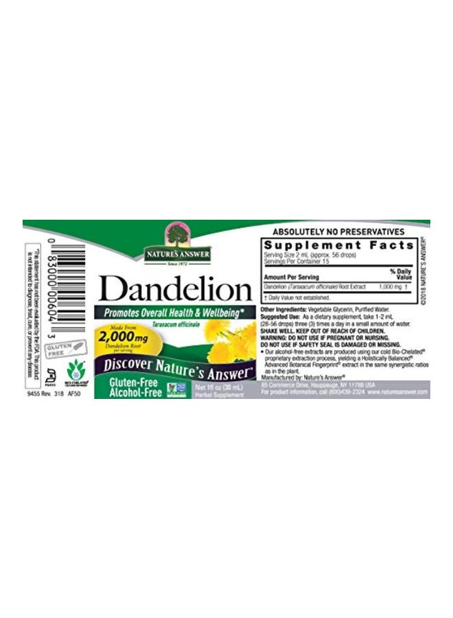 Dandelion Root Herbal Supplement