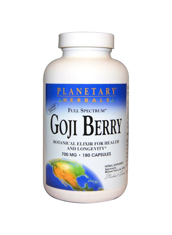 Full Spectrum Goji Berry 700mg Herbal Supplement - 180 Capsules