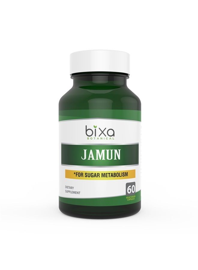 Jamun Extract (Eugenia Jambolana/Black Plum) Bitters 5% | Ayurvedic herb | Herbal Supplement to Improve Digestion | Veg Capsules 60 Count (450mg)