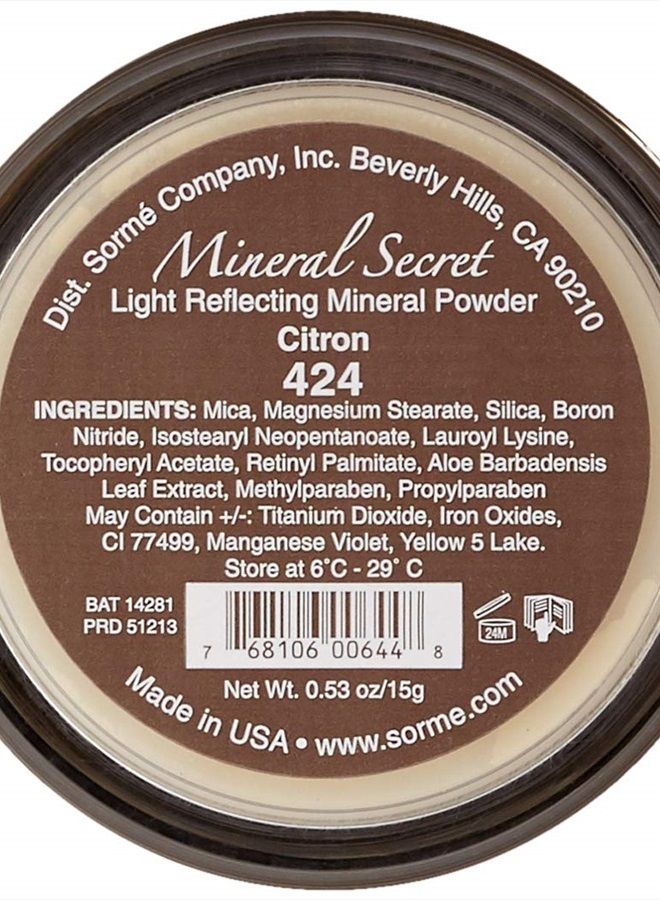 Sorme' Treatment Cosmetics Mineral Secret Light Reflecting Powder, Citron