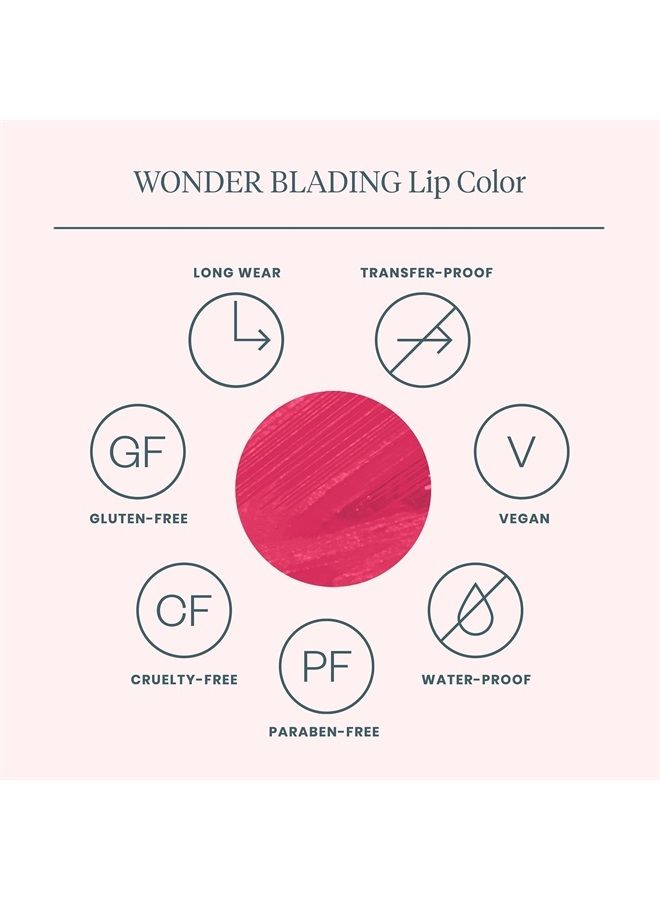 Wonder Blading Peel and Reveal Lip Stain Kit, Pink Lip Stain, Transfer Proof Peel Away Lip Stain, Matte Lip Makeup (Sweetheart)