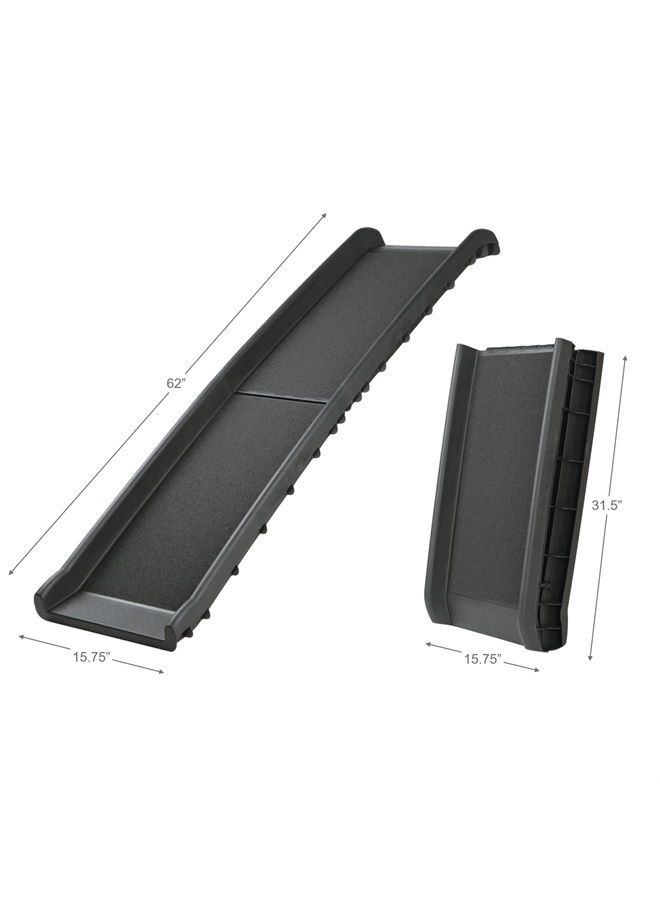 Portable Folding Dog Ramp | Pet Ramp for Vehicles, Black, 61.25x15.75 Inch (Pack of 1), (3939)